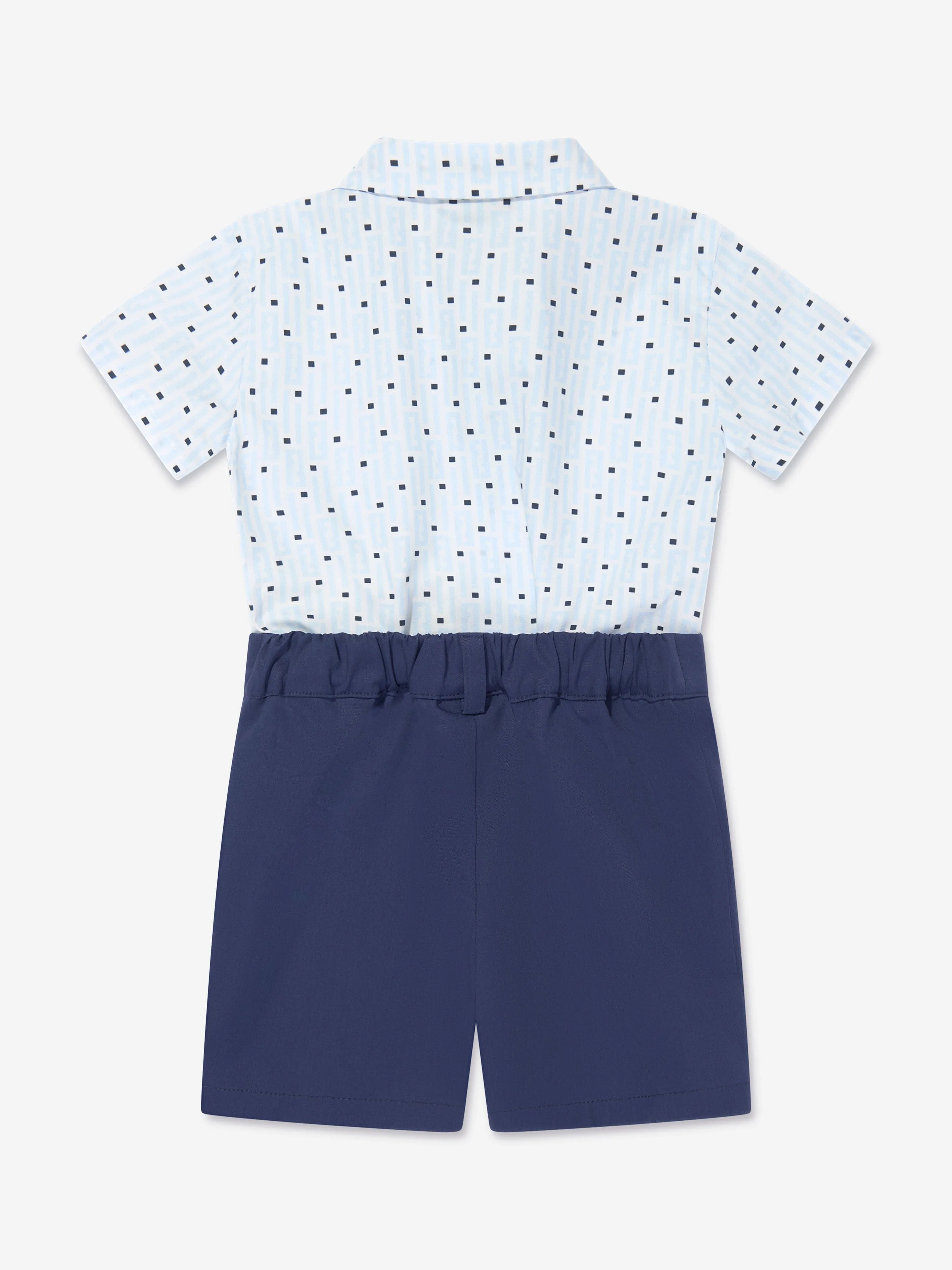 Fendi Baby Boys Logo-Strampler in Marineblau