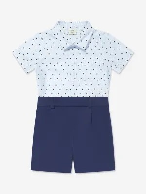Fendi Baby Boys Logo-Strampler in Marineblau