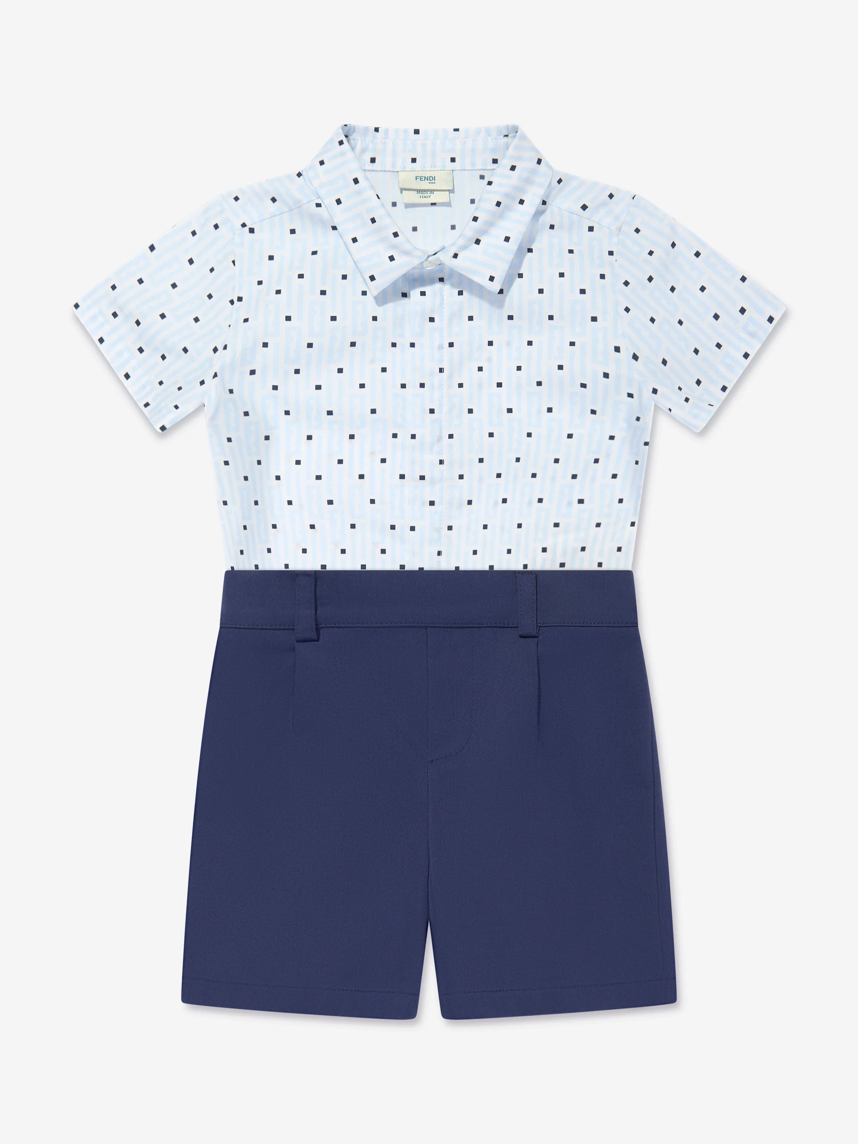 Fendi Baby Boys Logo-Strampler in Marineblau