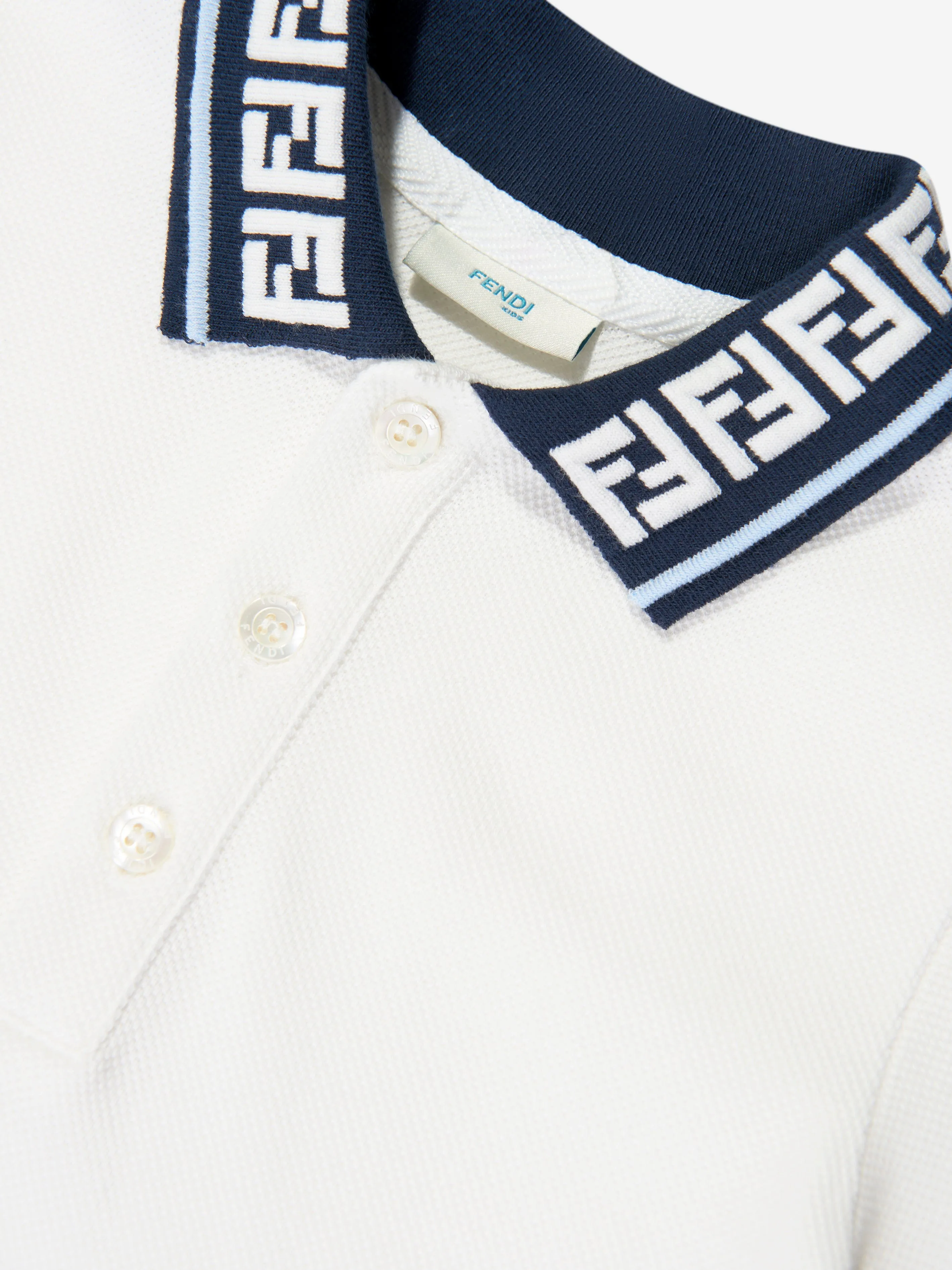 Fendi Baby Boys Piqué Polohemd in Weiß