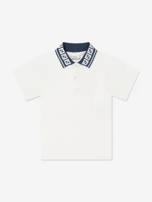 Fendi Baby Boys Piqué Polohemd in Weiß