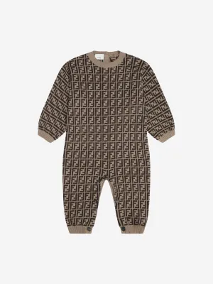 Fendi Baby Baumwolle & Kaschmir Strampler in Braun
