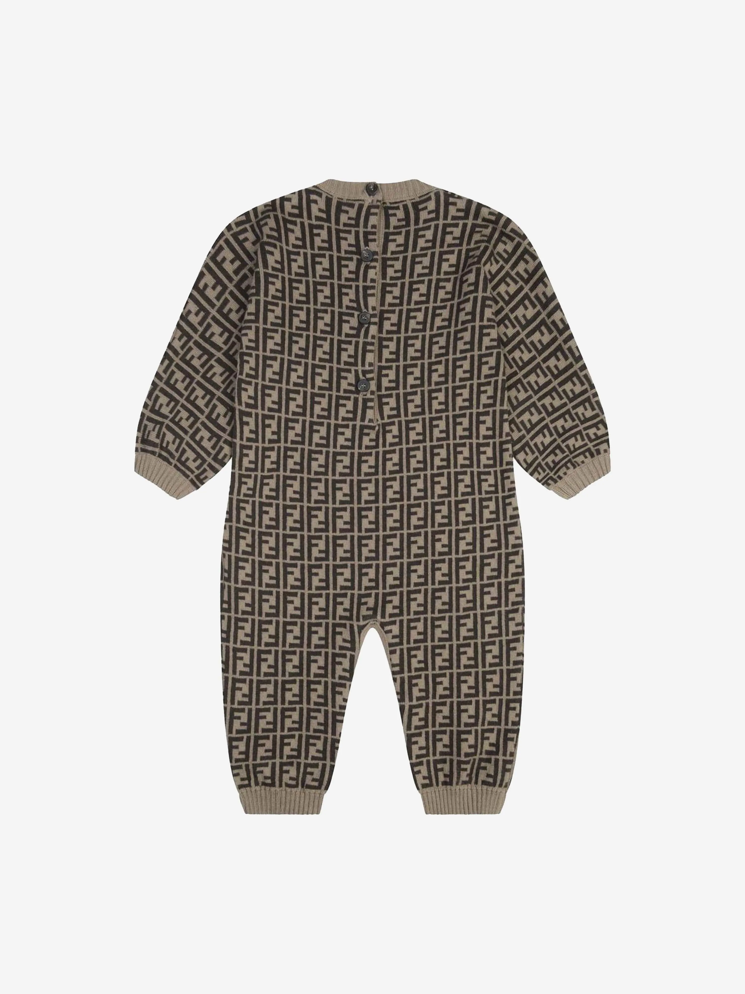 Fendi Baby Baumwolle & Kaschmir Strampler in Braun