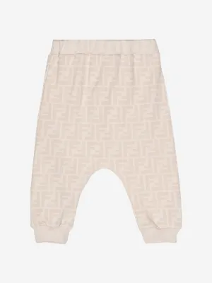 Fendi Baby FF Logo Jogginghose in Beige