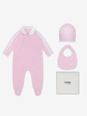 Fendi Baby Girls Babygrow Geschenkset in Rosa