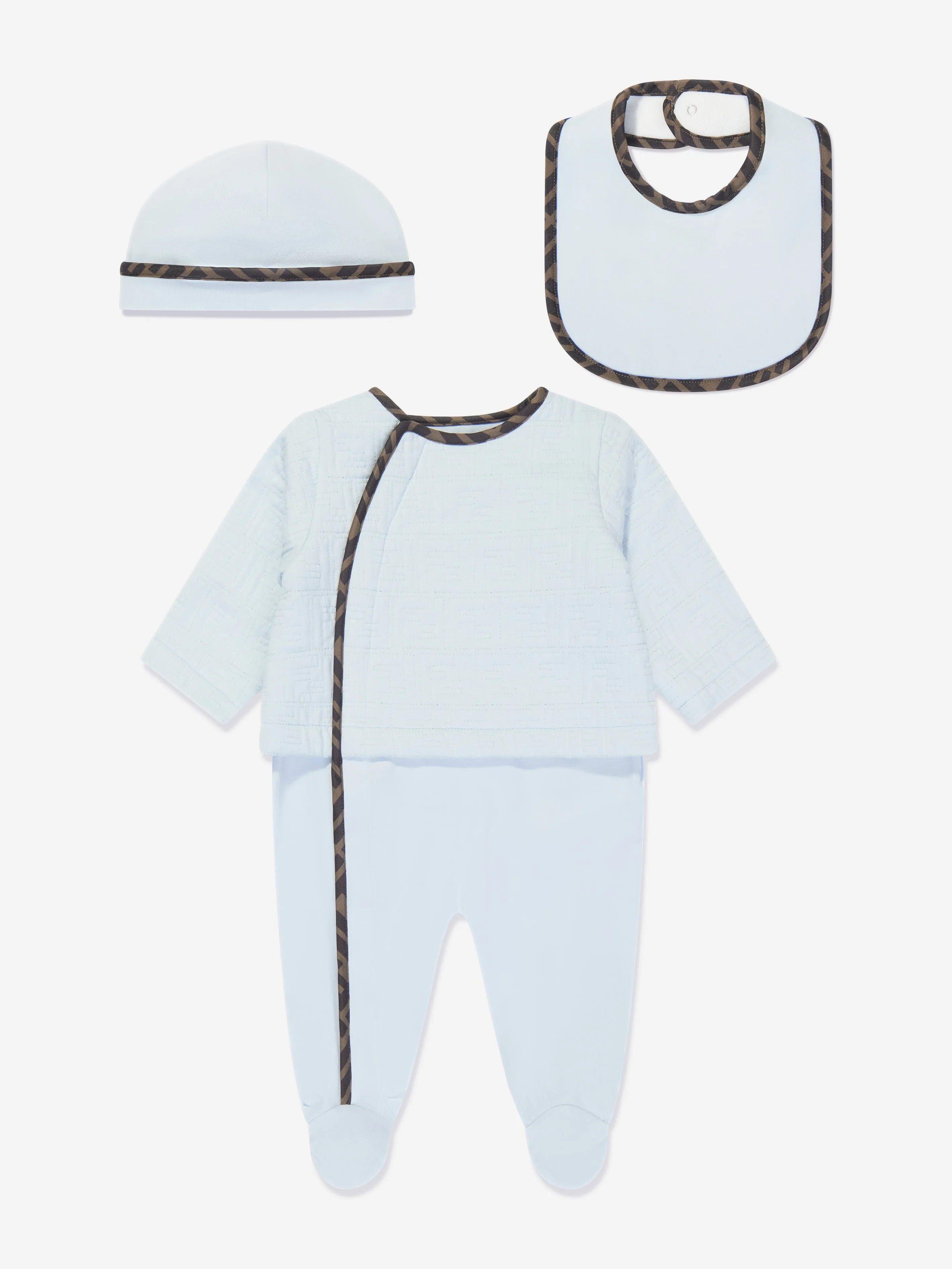 Fendi Baby Girls Baumwoll-Babygrow Geschenkset (3-teilig) in Blau