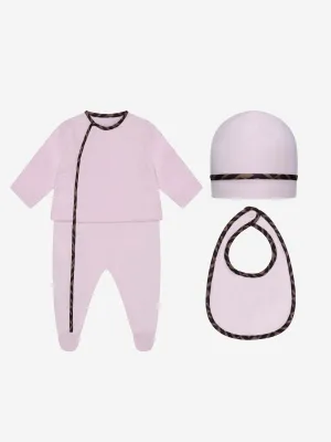 Fendi Baby Girls Baumwoll-Babygrow Geschenkset (3-teilig) in Rosa