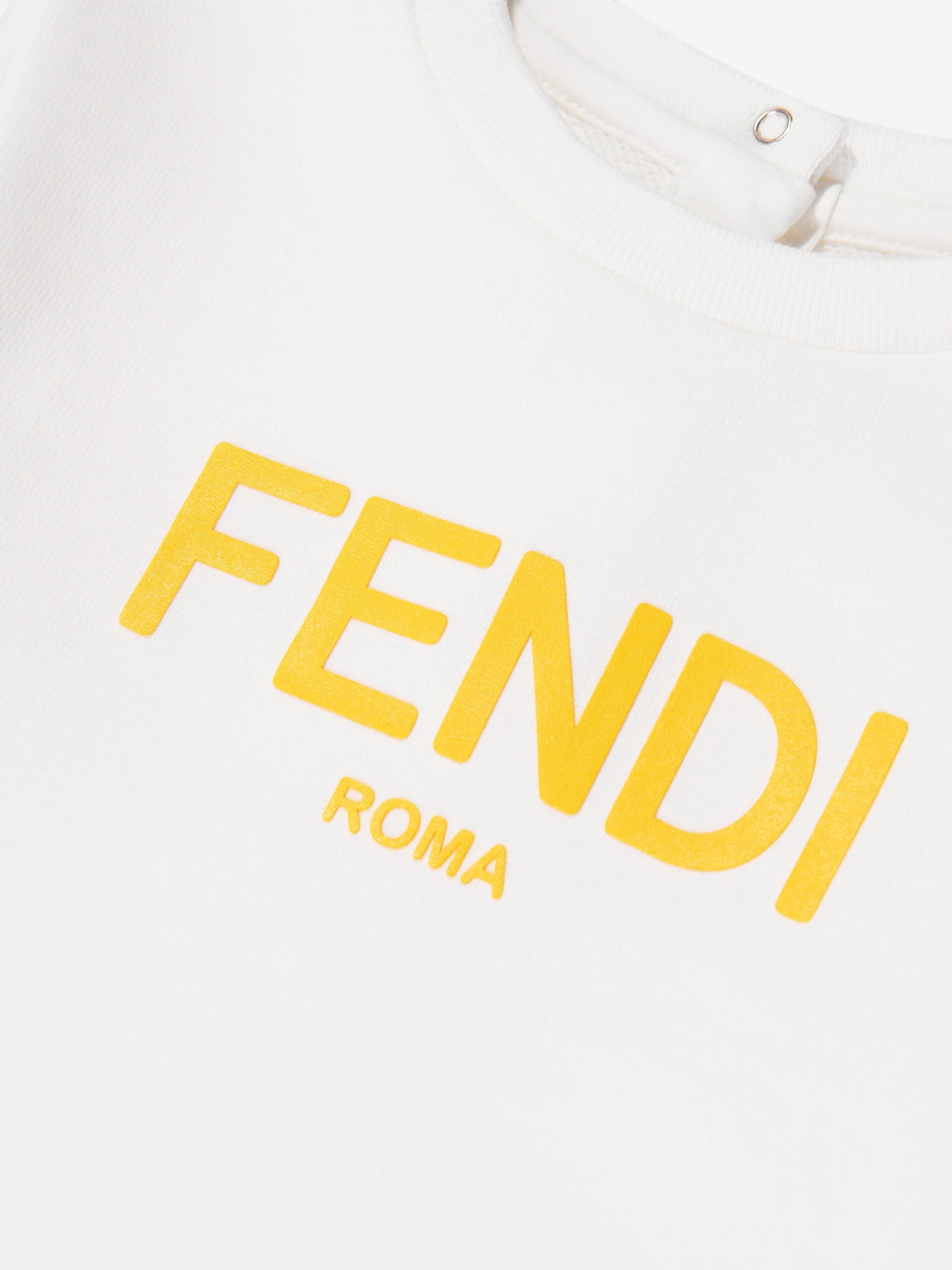 Fendi Baby Logo Sweatshirt in Elfenbein