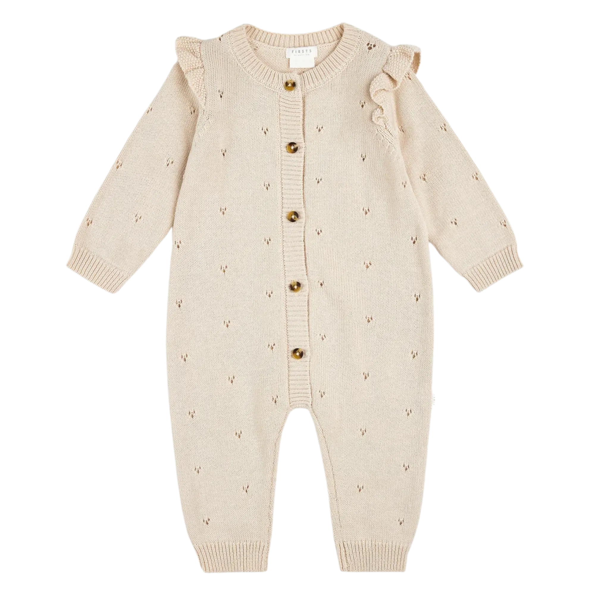 FIRSTS Cream Strick-Overall mit Pullover-Optik