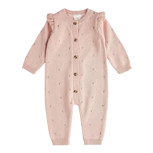 FIRSTS Pfingstrose Pointelle Strick-Overalls