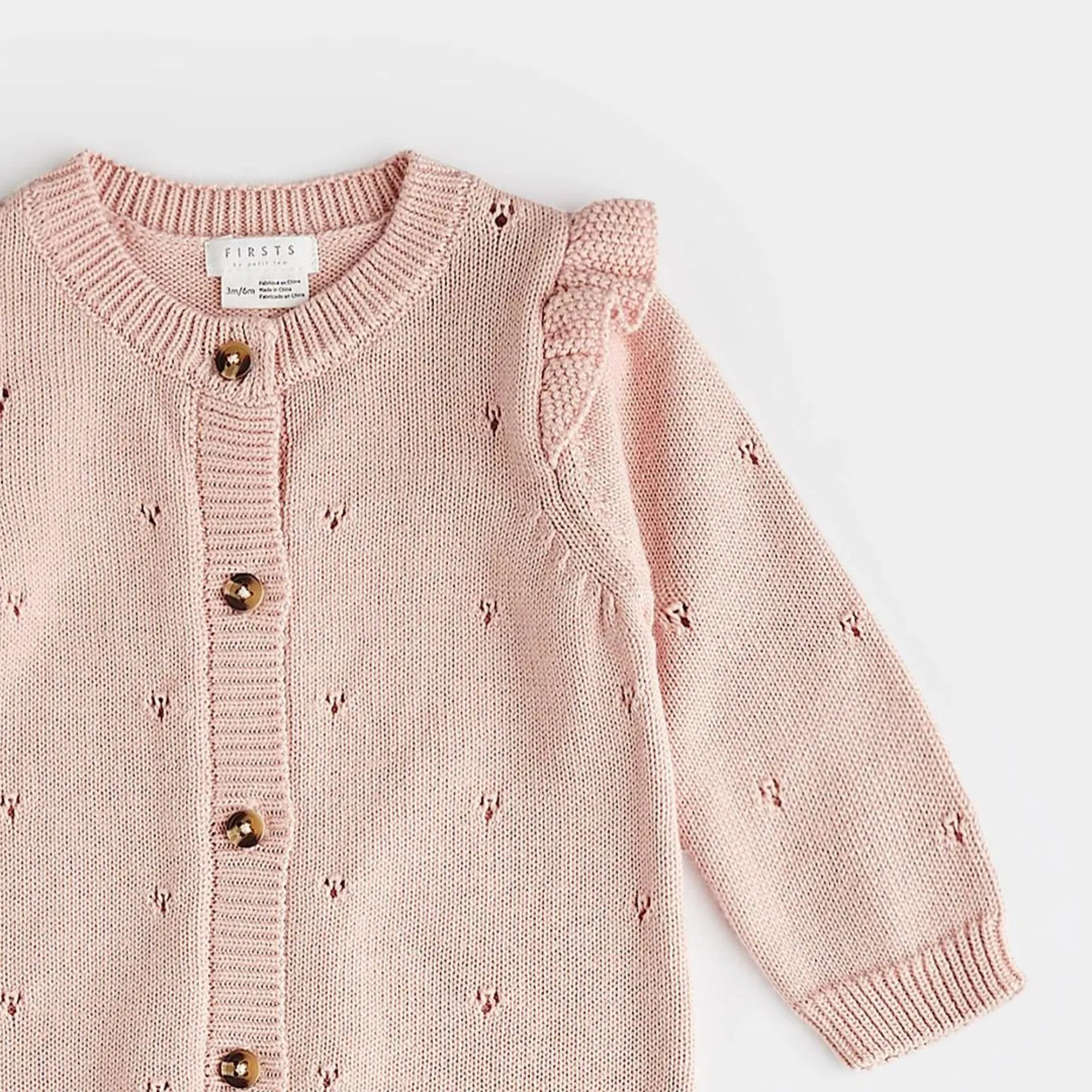 FIRSTS Pfingstrose Pointelle Strick-Overalls