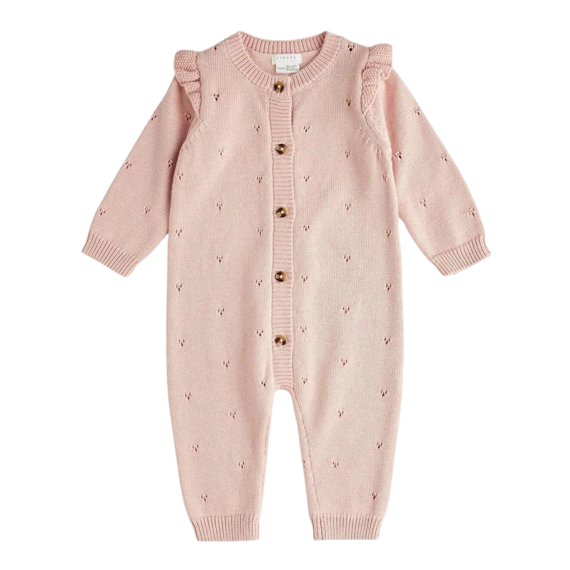 FIRSTS Pfingstrose Pointelle Strick-Overalls