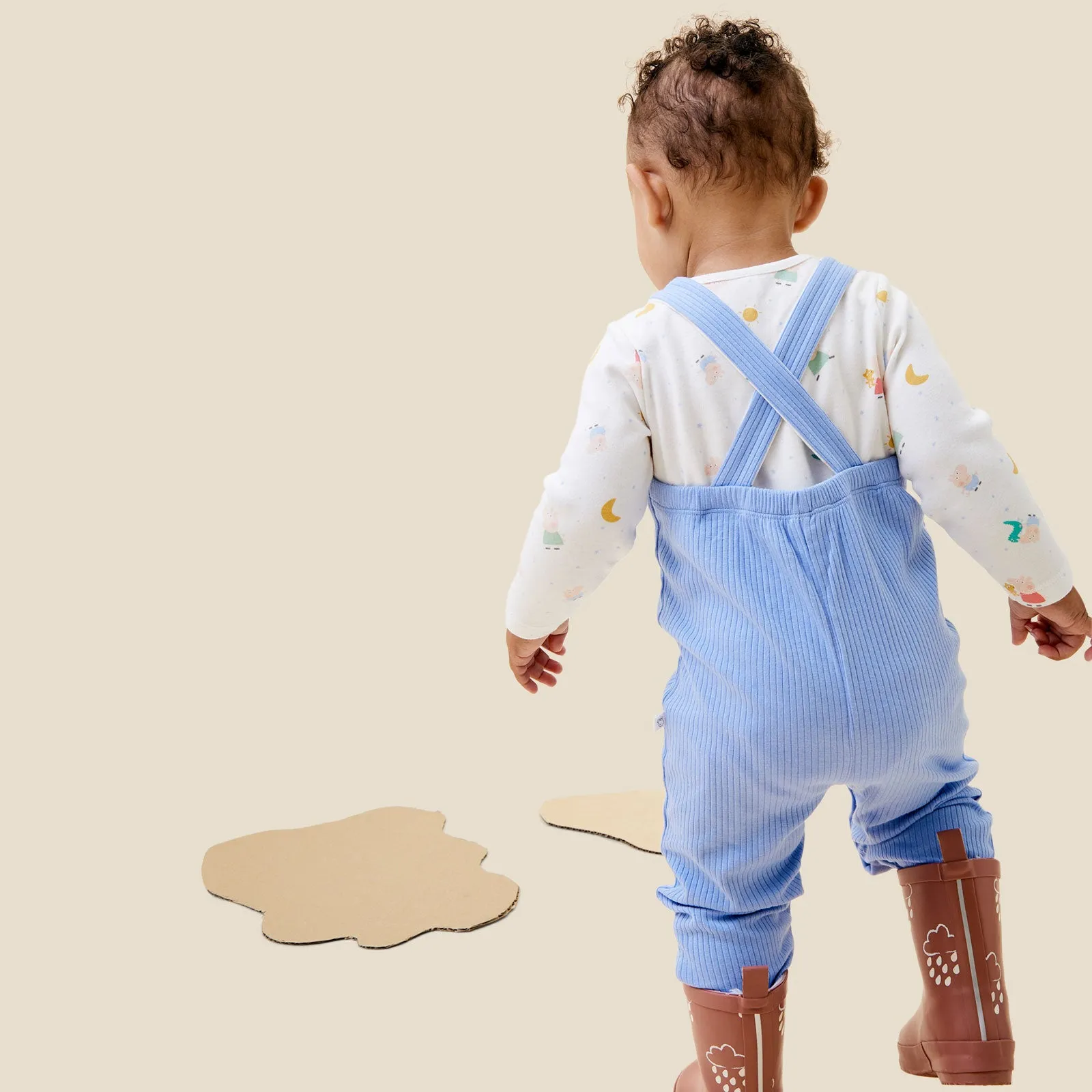 George Pig Rippen-Latzhose & Body-Outfit