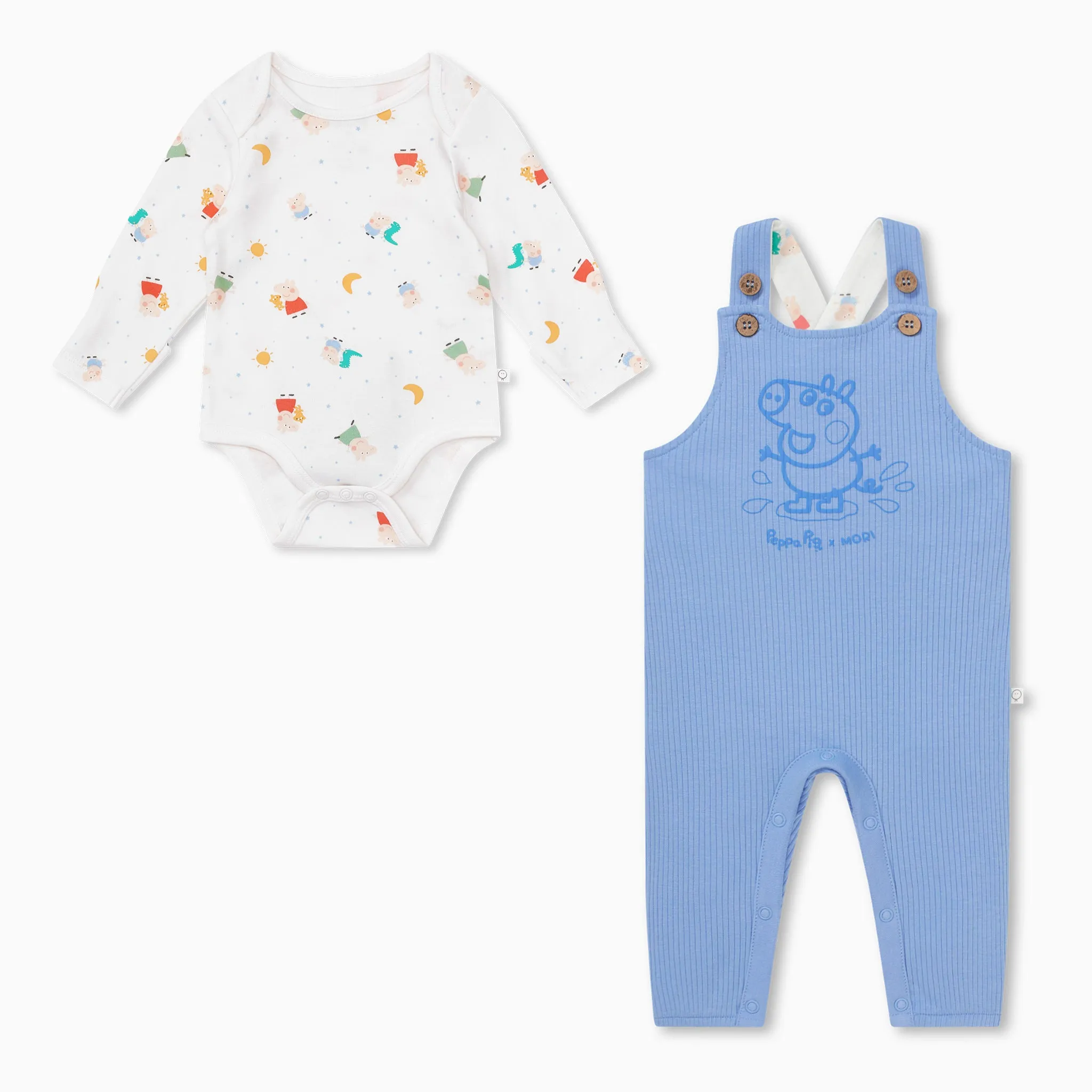 George Pig Rippen-Latzhose & Body-Outfit