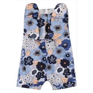 Mädchen Blauer Blumen-Romper