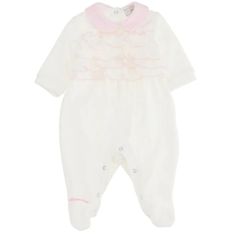 Mädchen Creme Rüschen-Babybody