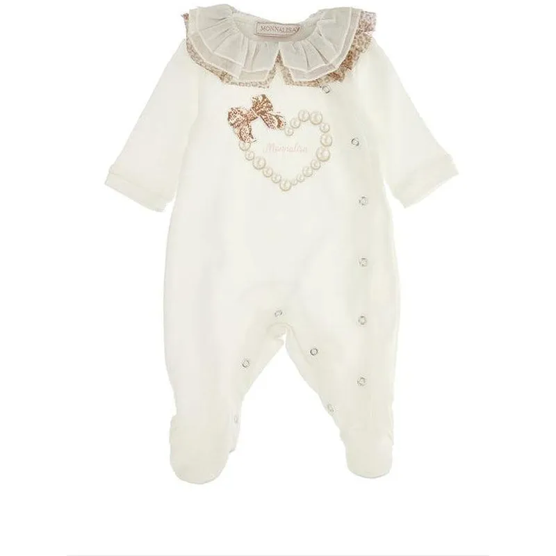 Mädchen Creme Leopardenprint Babybody