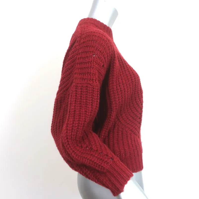 Isabel Marant Etoile Pullover Rot Alpaka-Mix Rippenstrick Größe 38