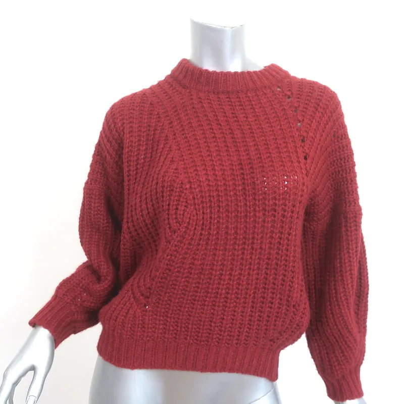 Isabel Marant Etoile Pullover Rot Alpaka-Mix Rippenstrick Größe 38