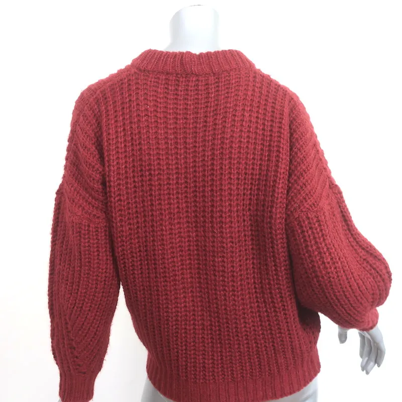 Isabel Marant Etoile Pullover Rot Alpaka-Mix Rippenstrick Größe 38