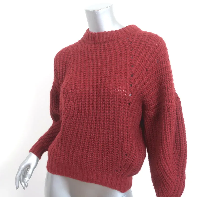 Isabel Marant Etoile Pullover Rot Alpaka-Mix Rippenstrick Größe 38