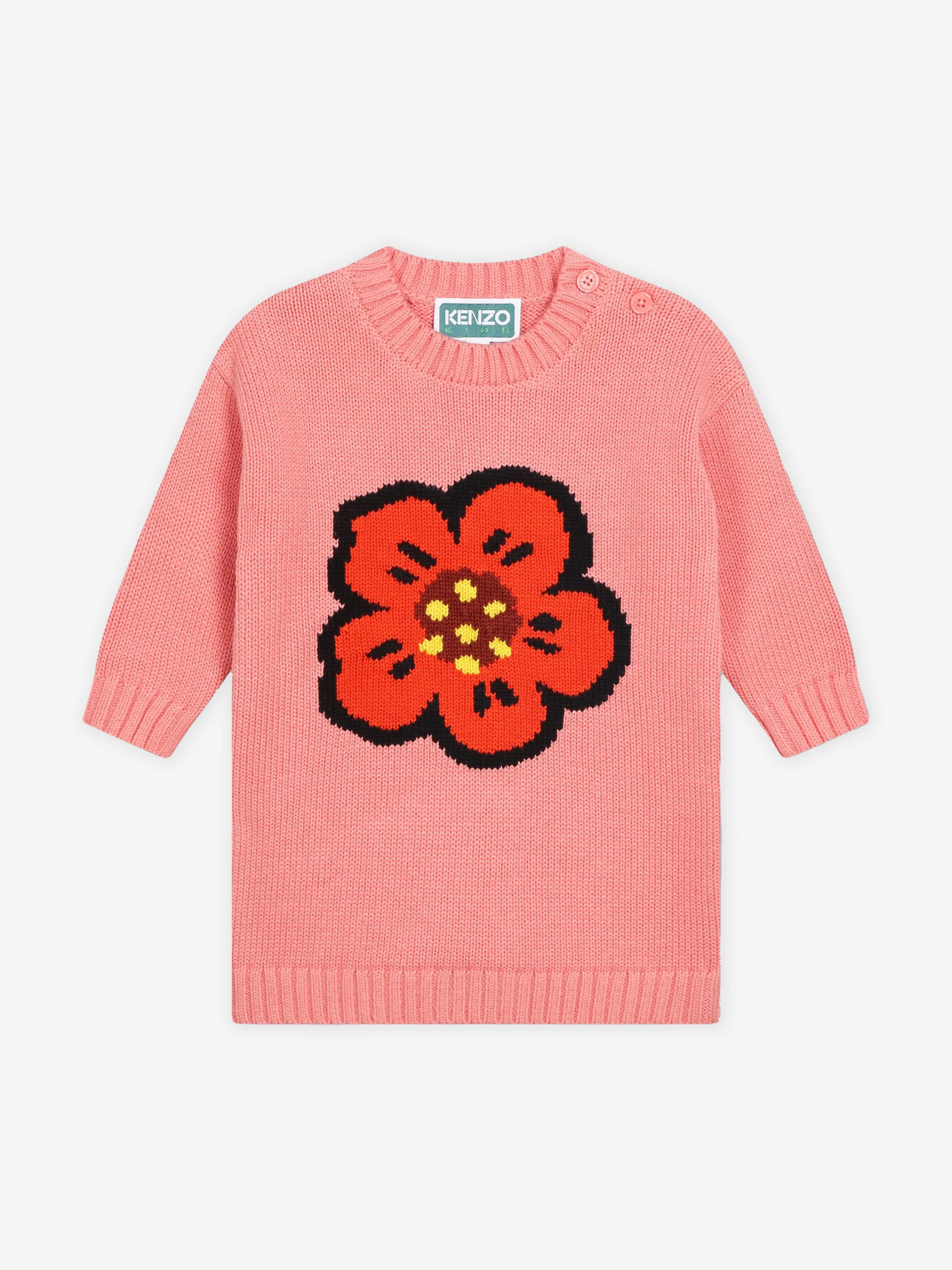 KENZO Baby Girls Boke Flower Gestricktes Kleid in Rosa