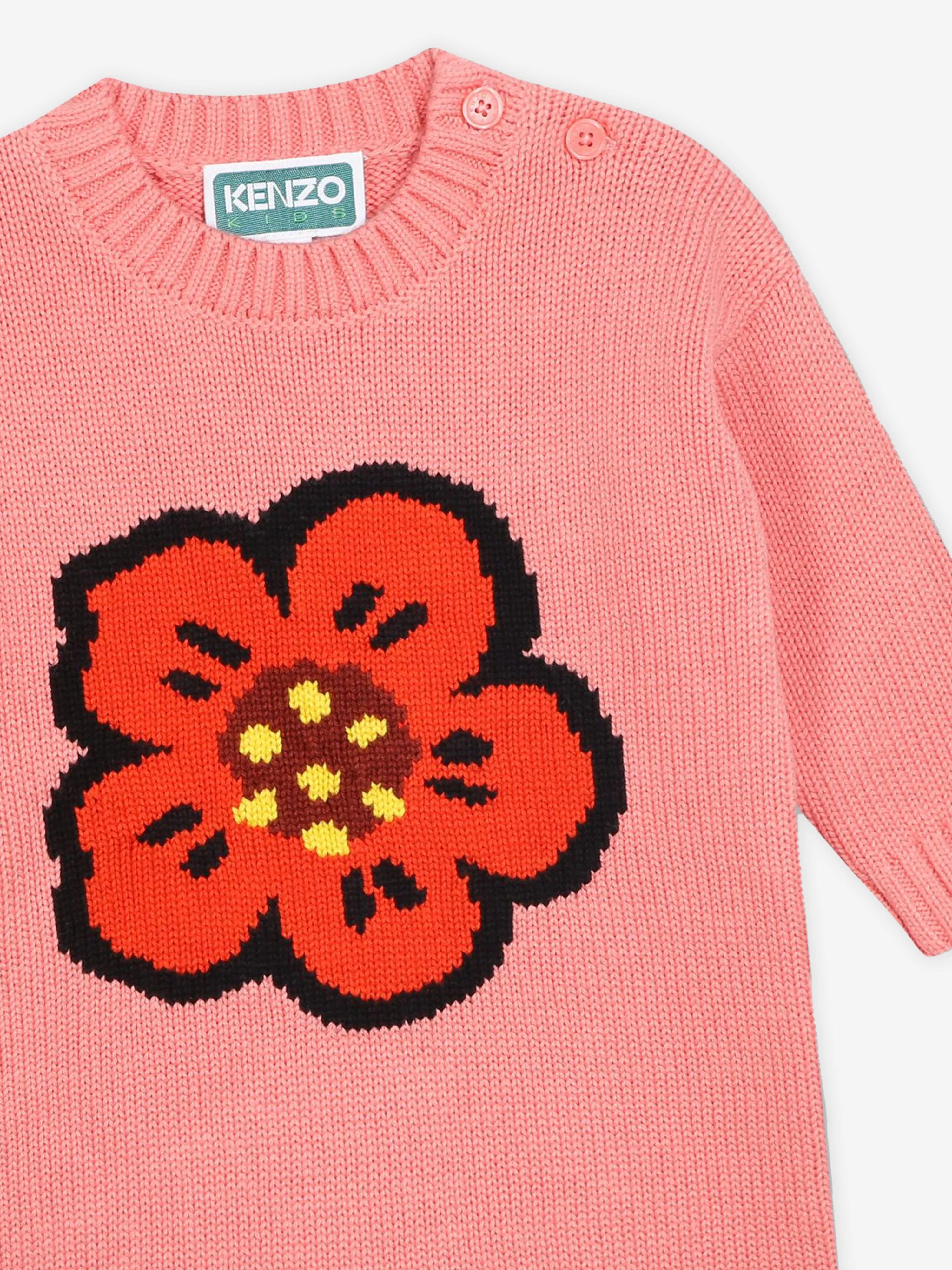 KENZO Baby Girls Boke Flower Gestricktes Kleid in Rosa