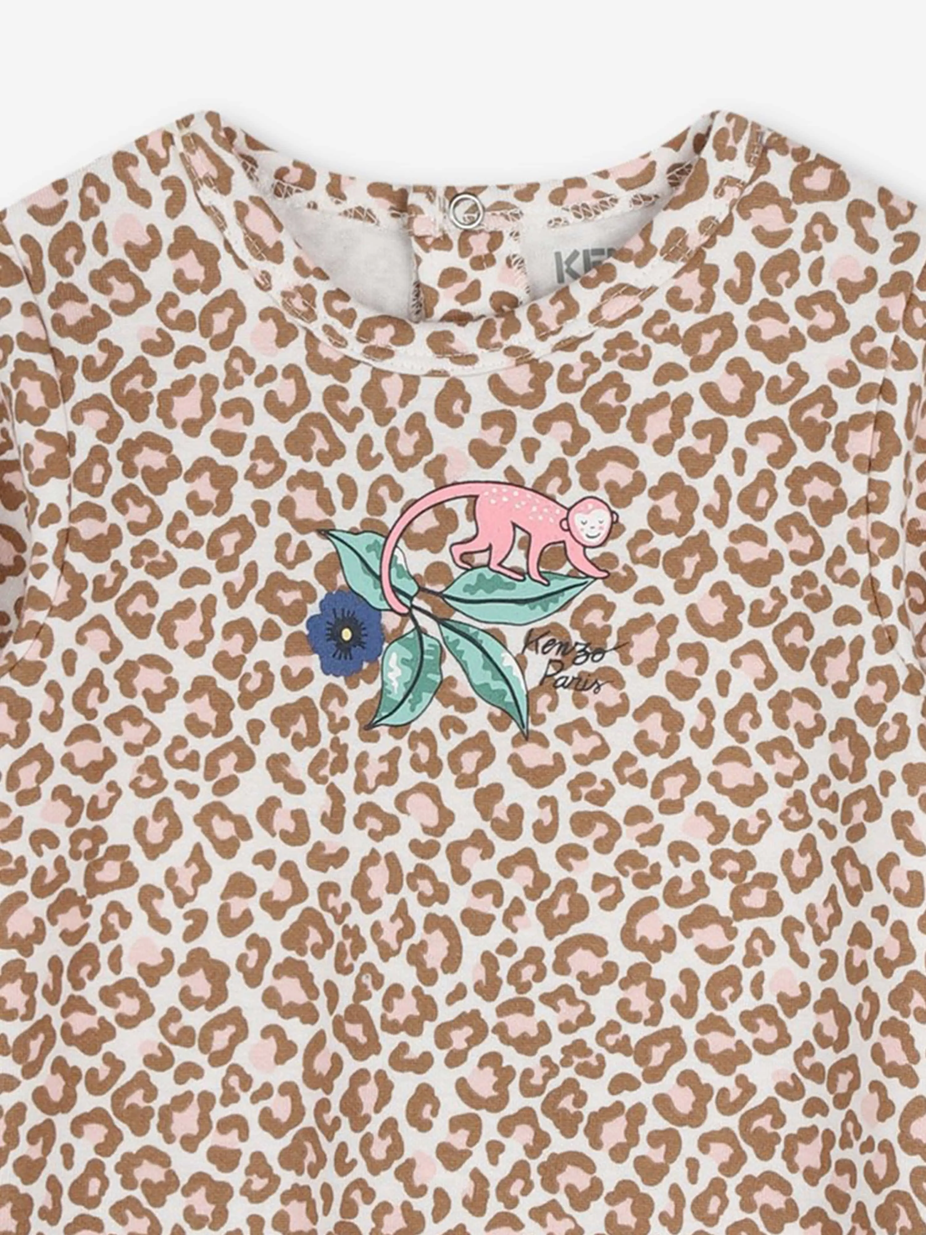 KENZO Babygirls Leopard-Strampler in Rosa