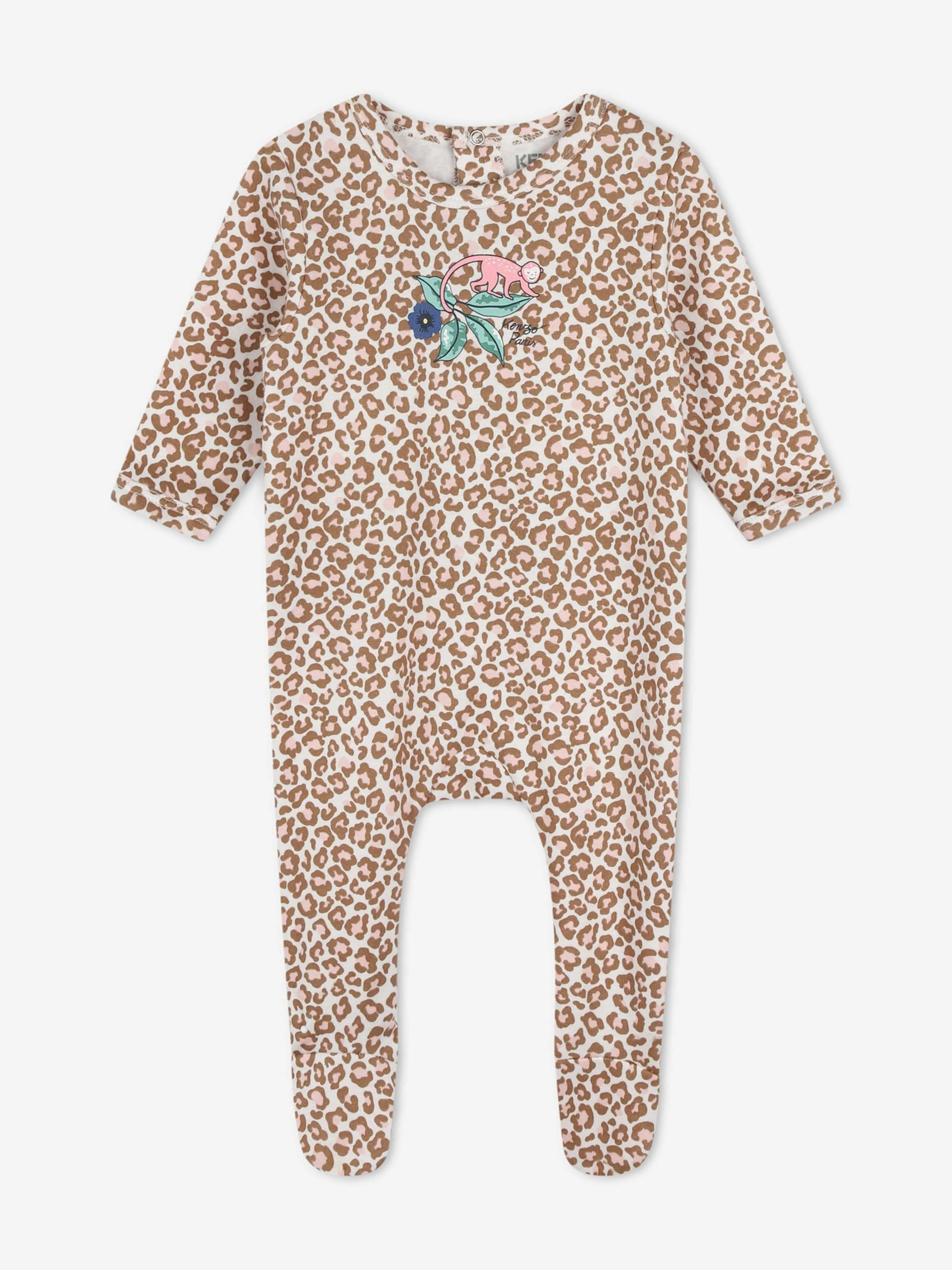 KENZO Babygirls Leopard-Strampler in Rosa