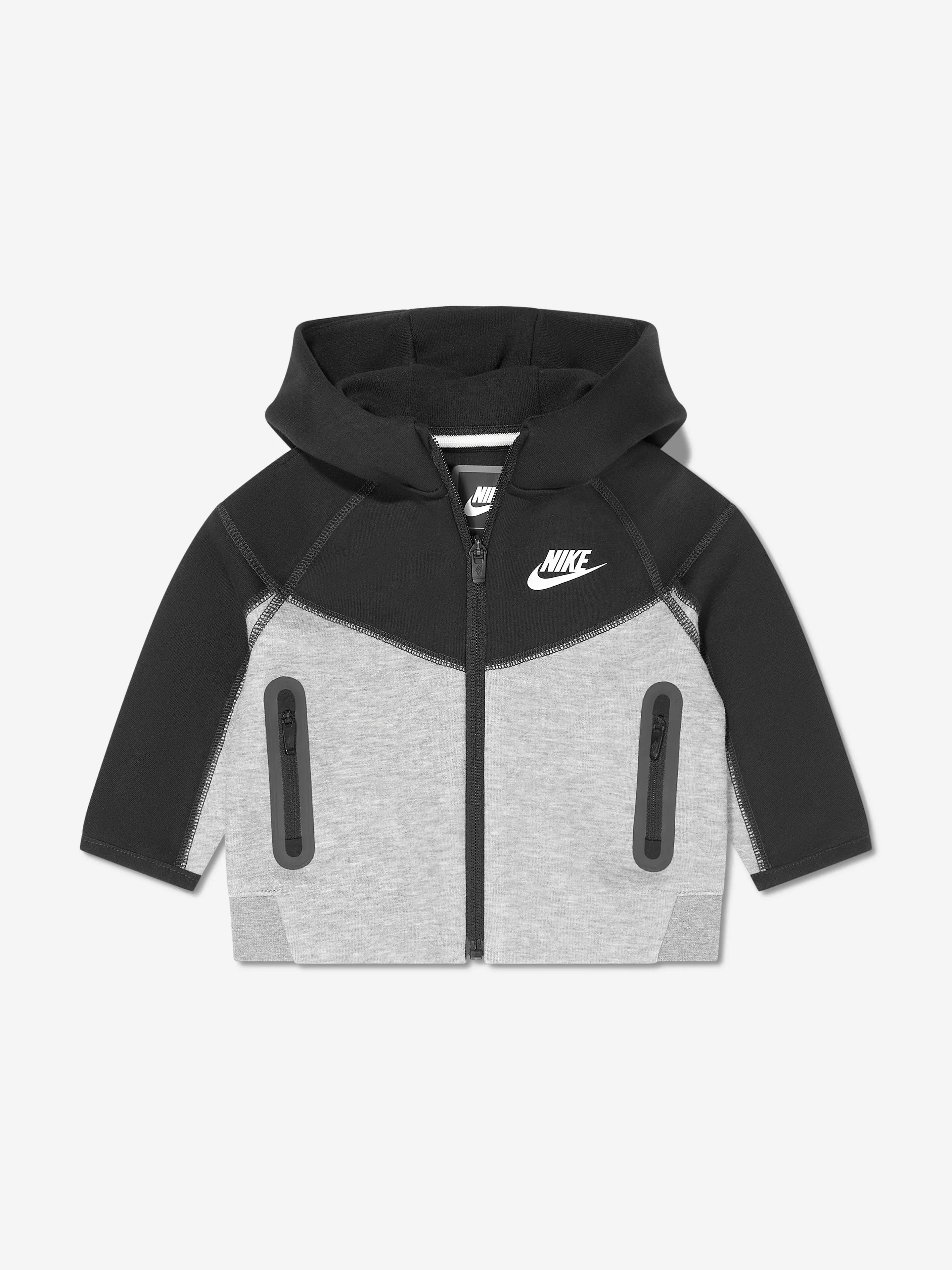 Kids Tech Fleece Kapuzen-Jacke mit Reißverschluss in Grau