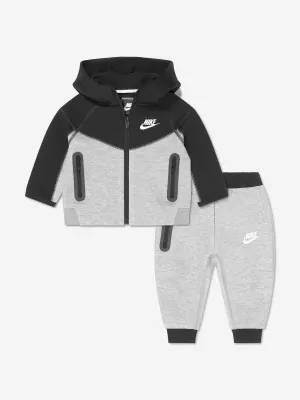 Kids Tech Fleece Kapuzen-Jacke mit Reißverschluss in Grau
