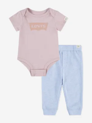 Levi's Baby Girls Batwing Bodysuit-Set in Pink