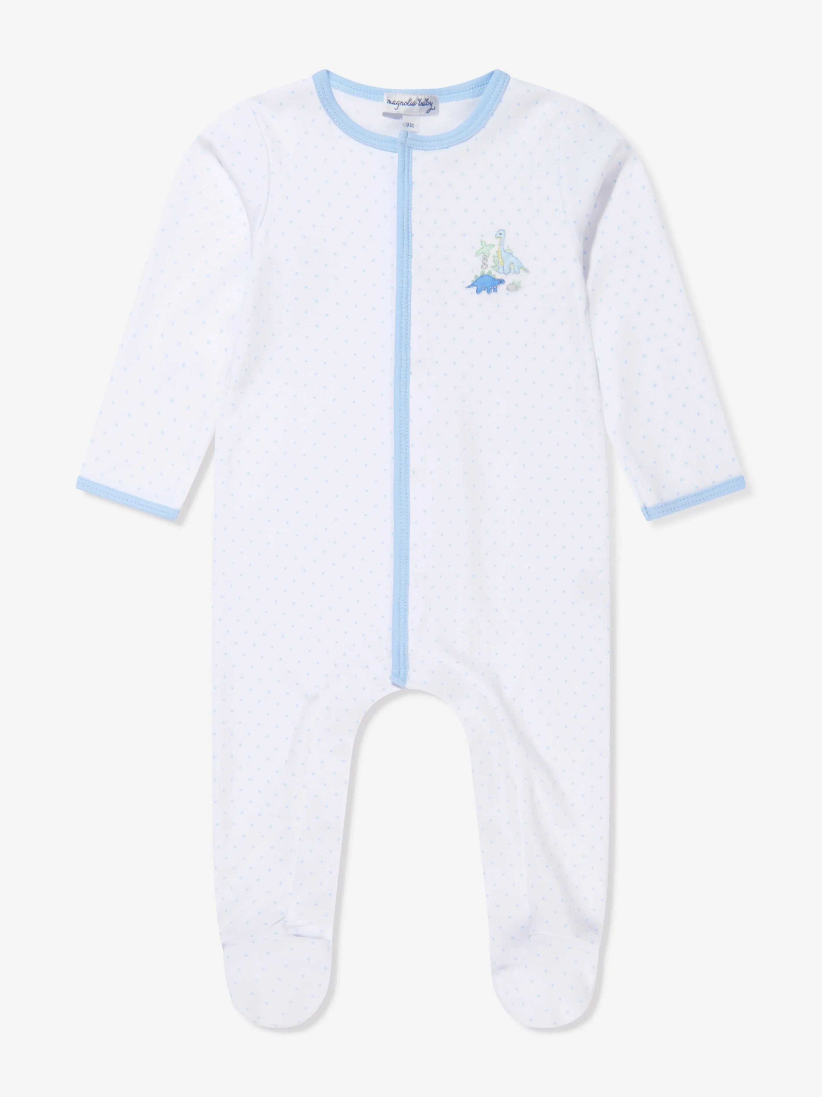 Magnolia Baby Baby Boys Dinoland Bestickter Strampler in Weiß