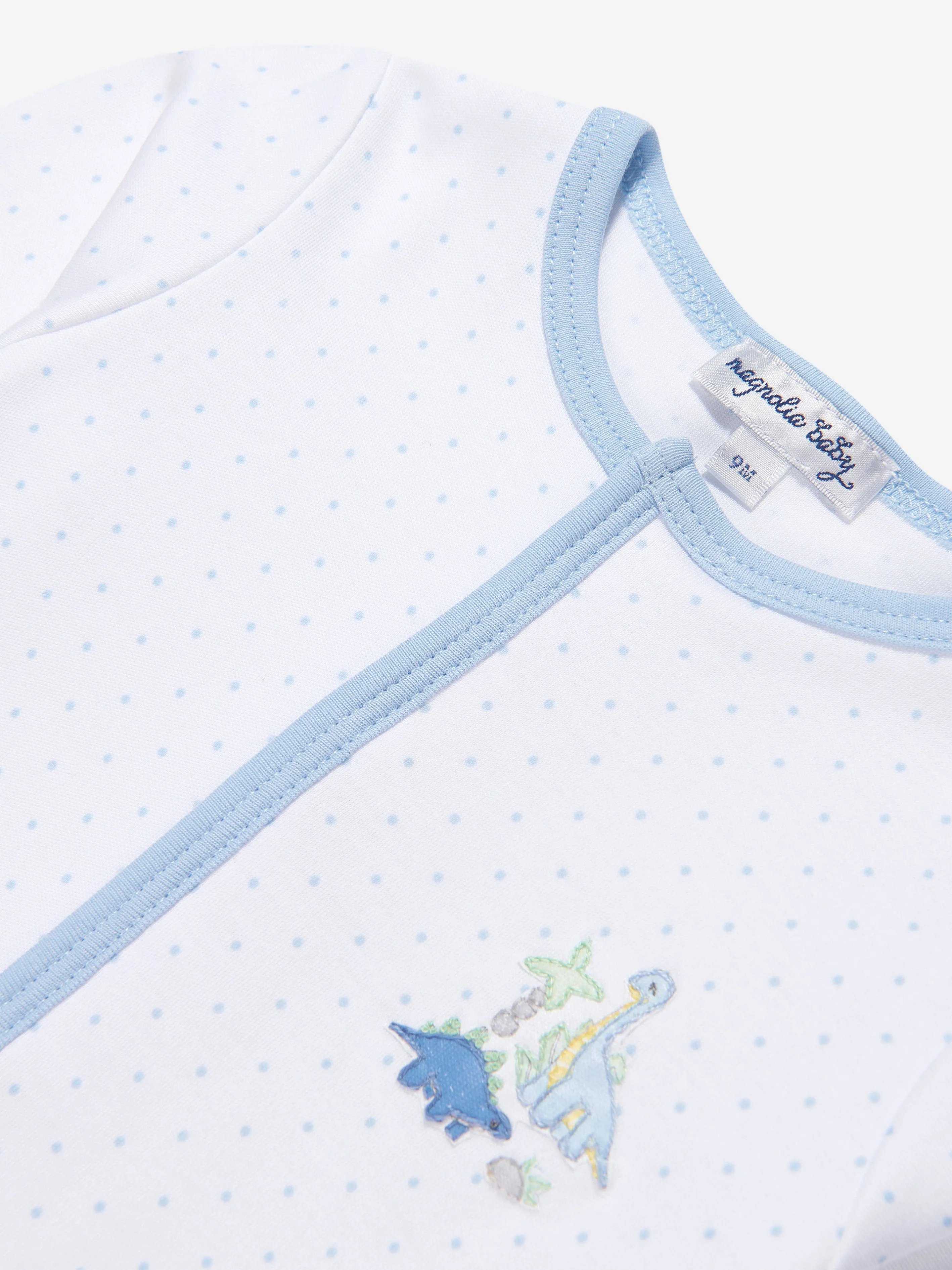 Magnolia Baby Baby Boys Dinoland Bestickter Strampler in Weiß