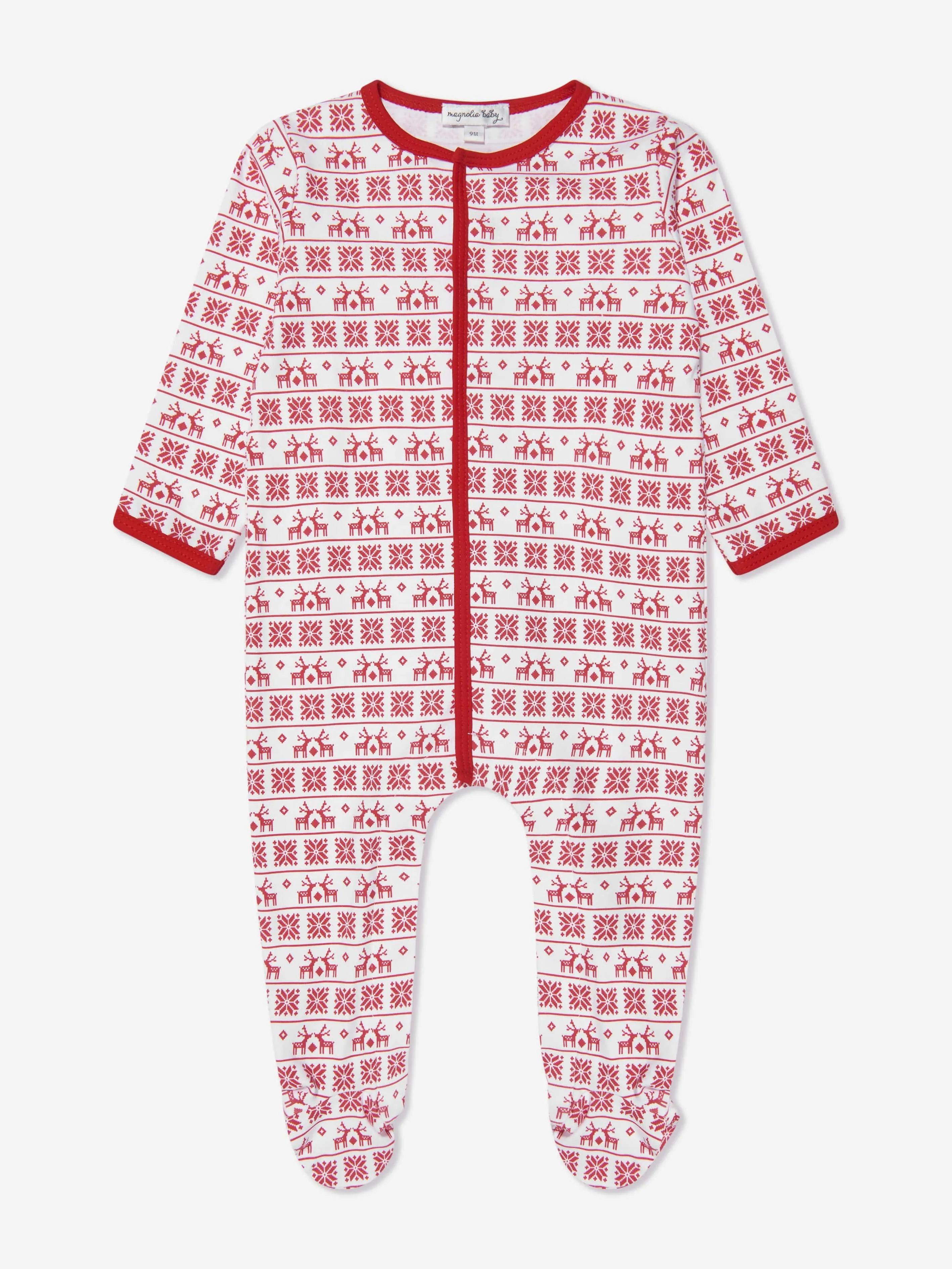 Magnolia Baby Baby Fair Isle Strampler in Rot