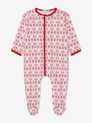 Magnolia Baby Baby Fair Isle Strampler in Rot