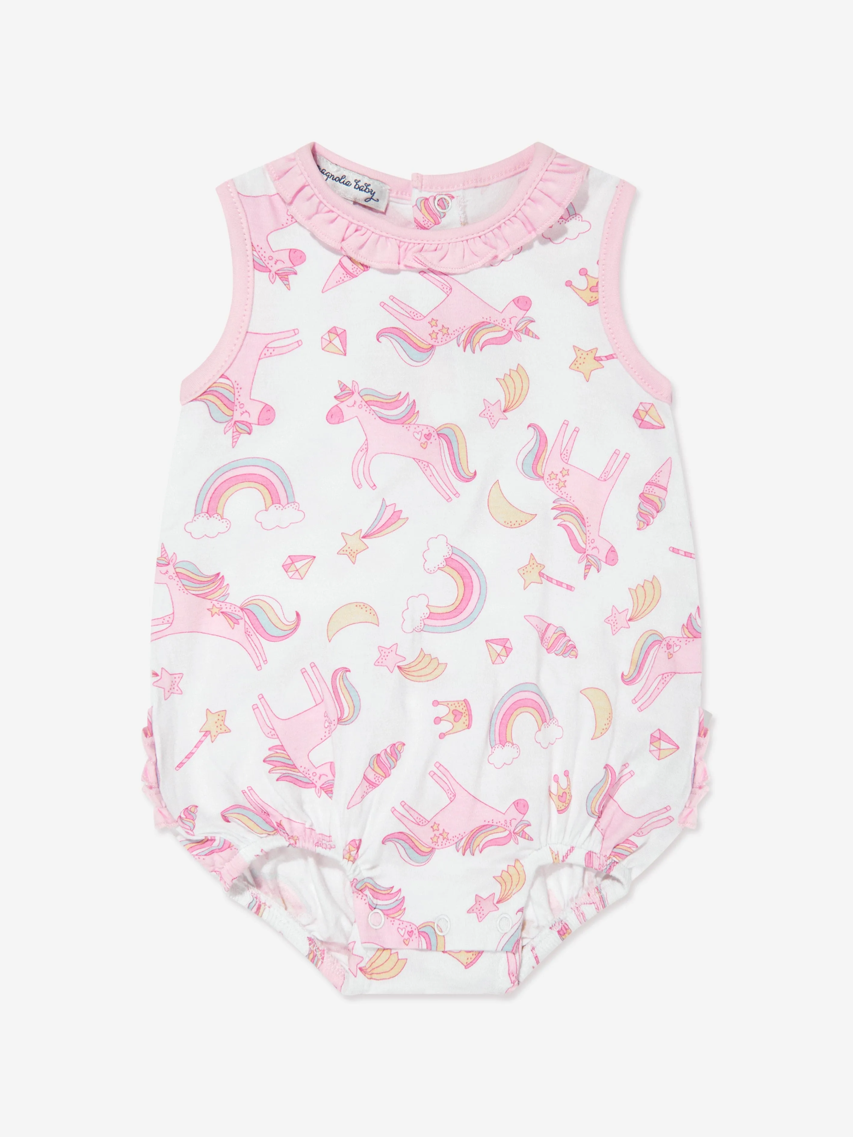 Magnolia Baby Baby Girls Believe In Magic Bubble Romper in Weiß
