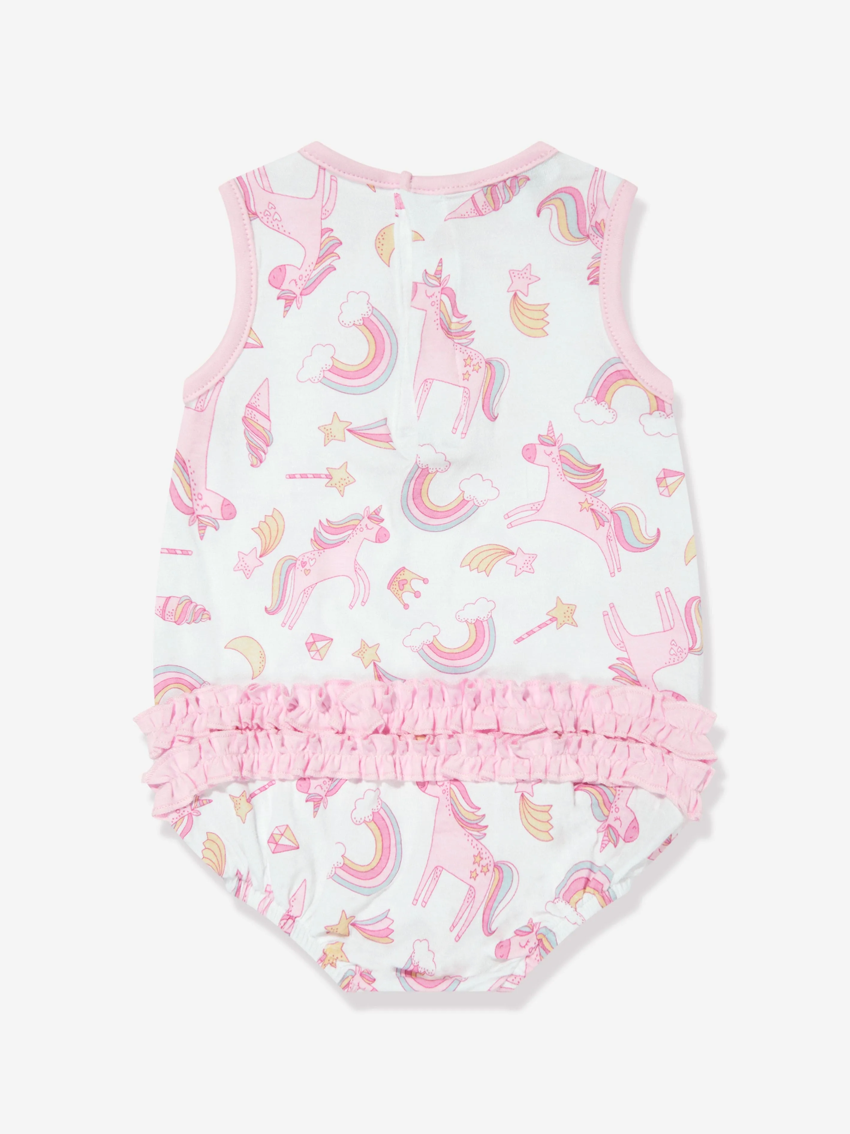 Magnolia Baby Baby Girls Believe In Magic Bubble Romper in Weiß