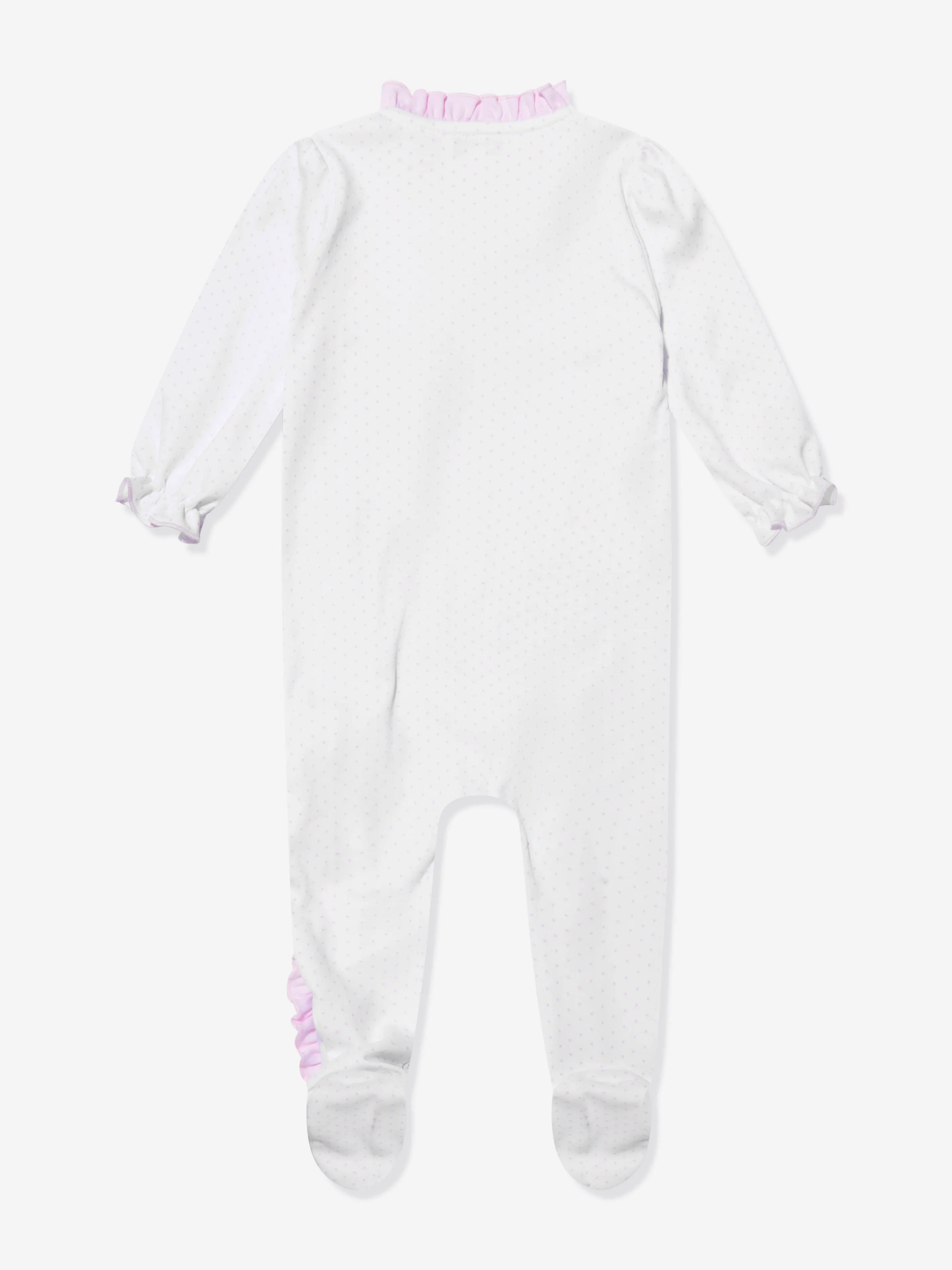 Magnolia Baby Baby Girls Schwan Bestickter Quer Rüschen Babybody in Weiß