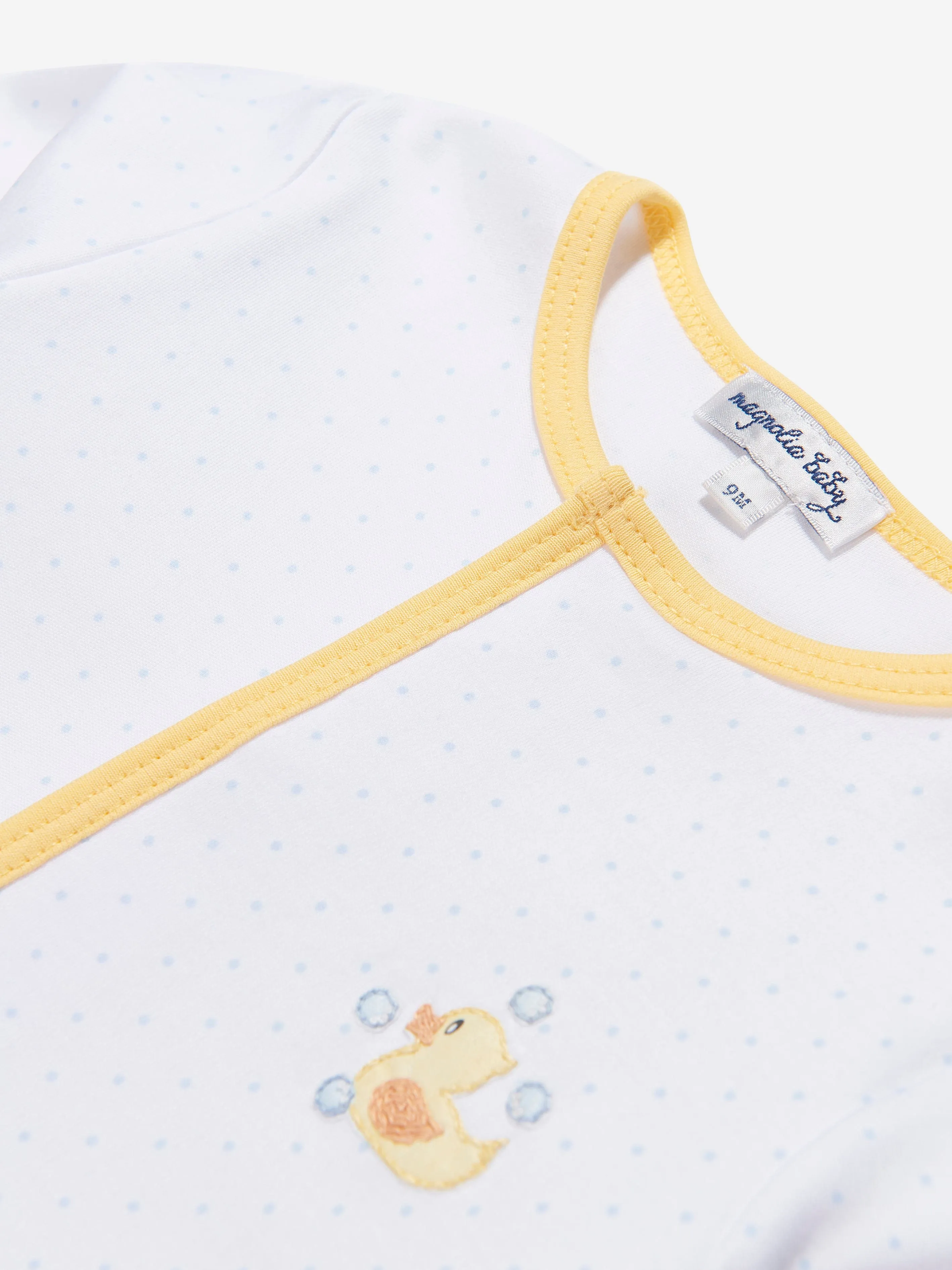 Magnolia Baby Baby Rubber Ducky Bestickter Babybody in Weiß