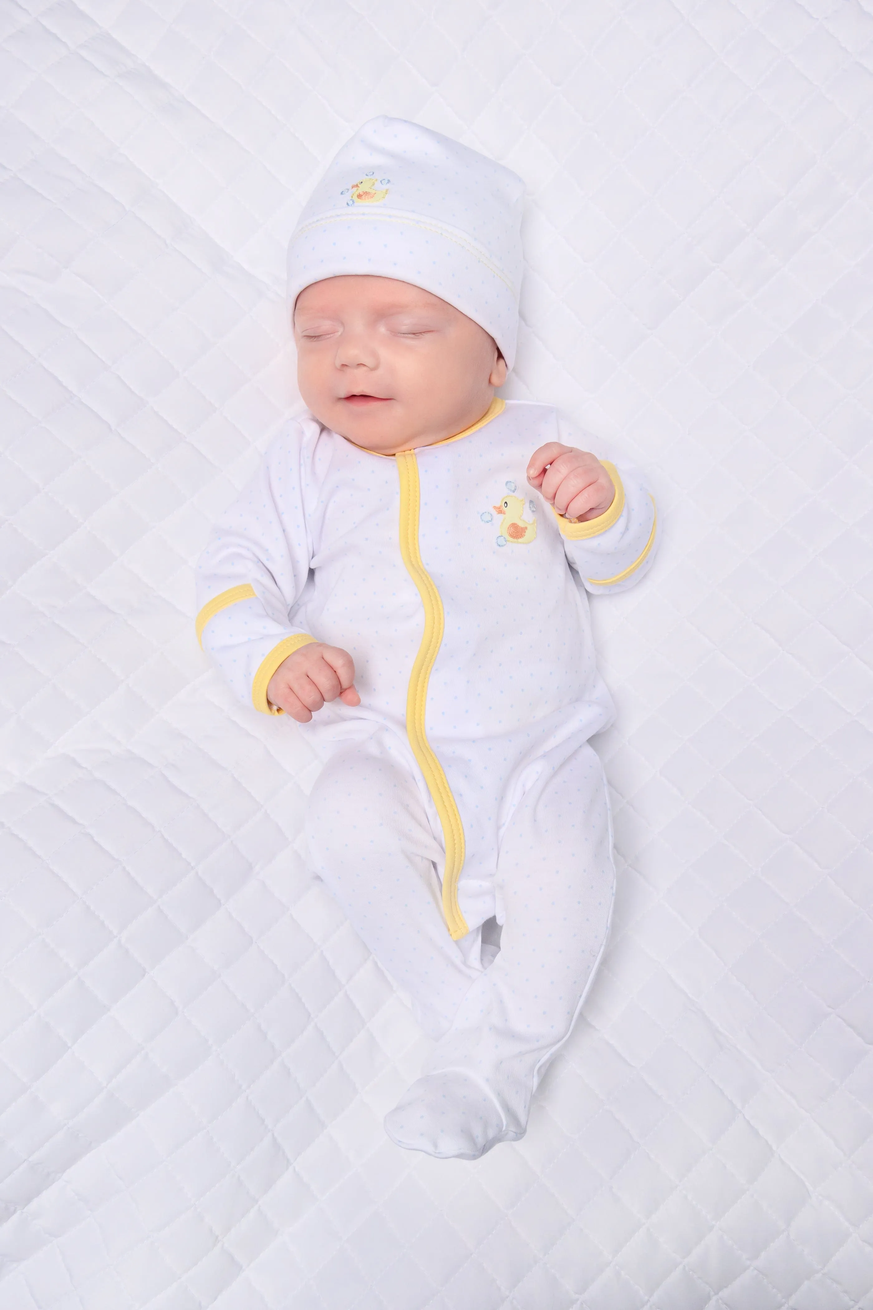 Magnolia Baby Baby Rubber Ducky Bestickter Babybody in Weiß
