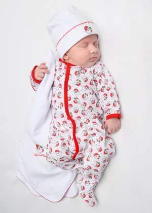 Magnolia Baby Baby Winking Santa Babygrow in Rot