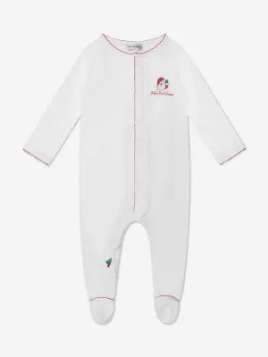 Magnolia Baby Baby Winkernder Weihnachtsmann Strampler in Weiß
