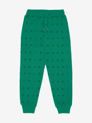 MARNI Kids Logo Joggerhose in Grün