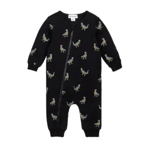 MILES THE LABEL T-Rex Print auf schwarzem Playsuit