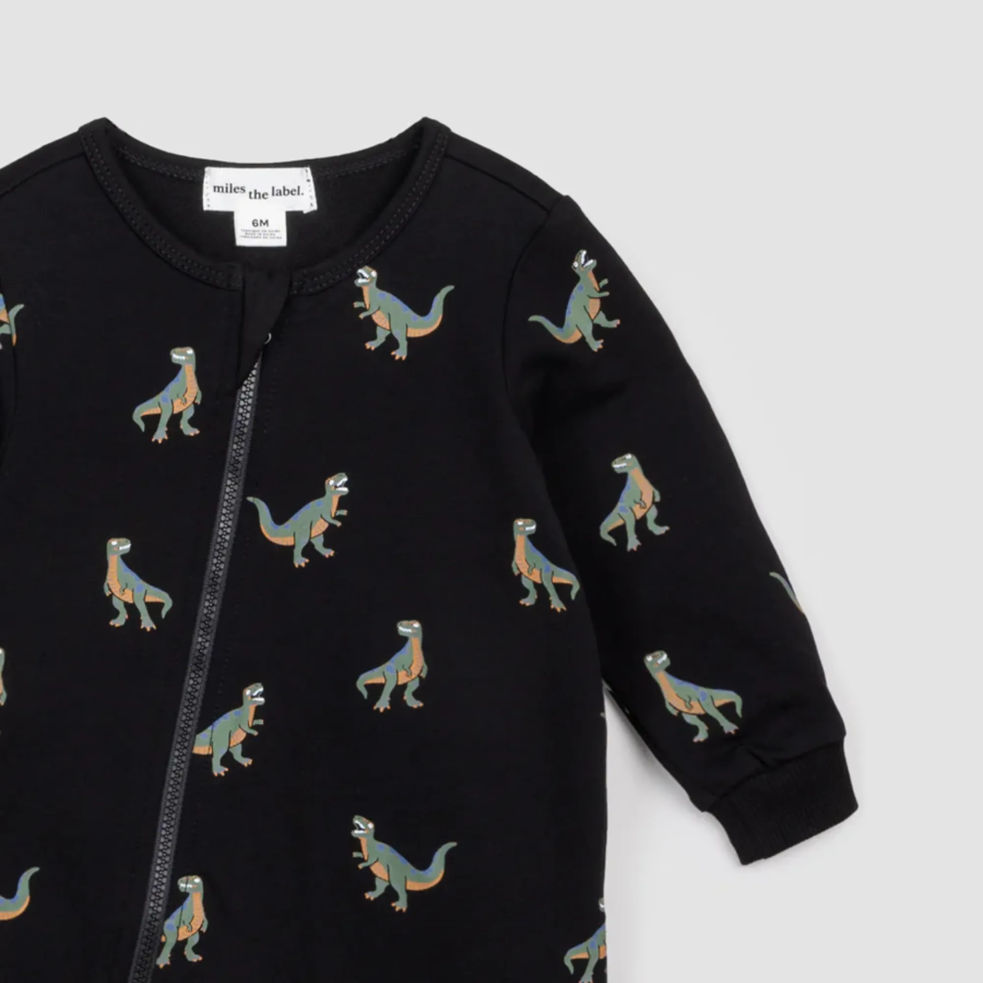 MILES THE LABEL T-Rex Print auf schwarzem Playsuit