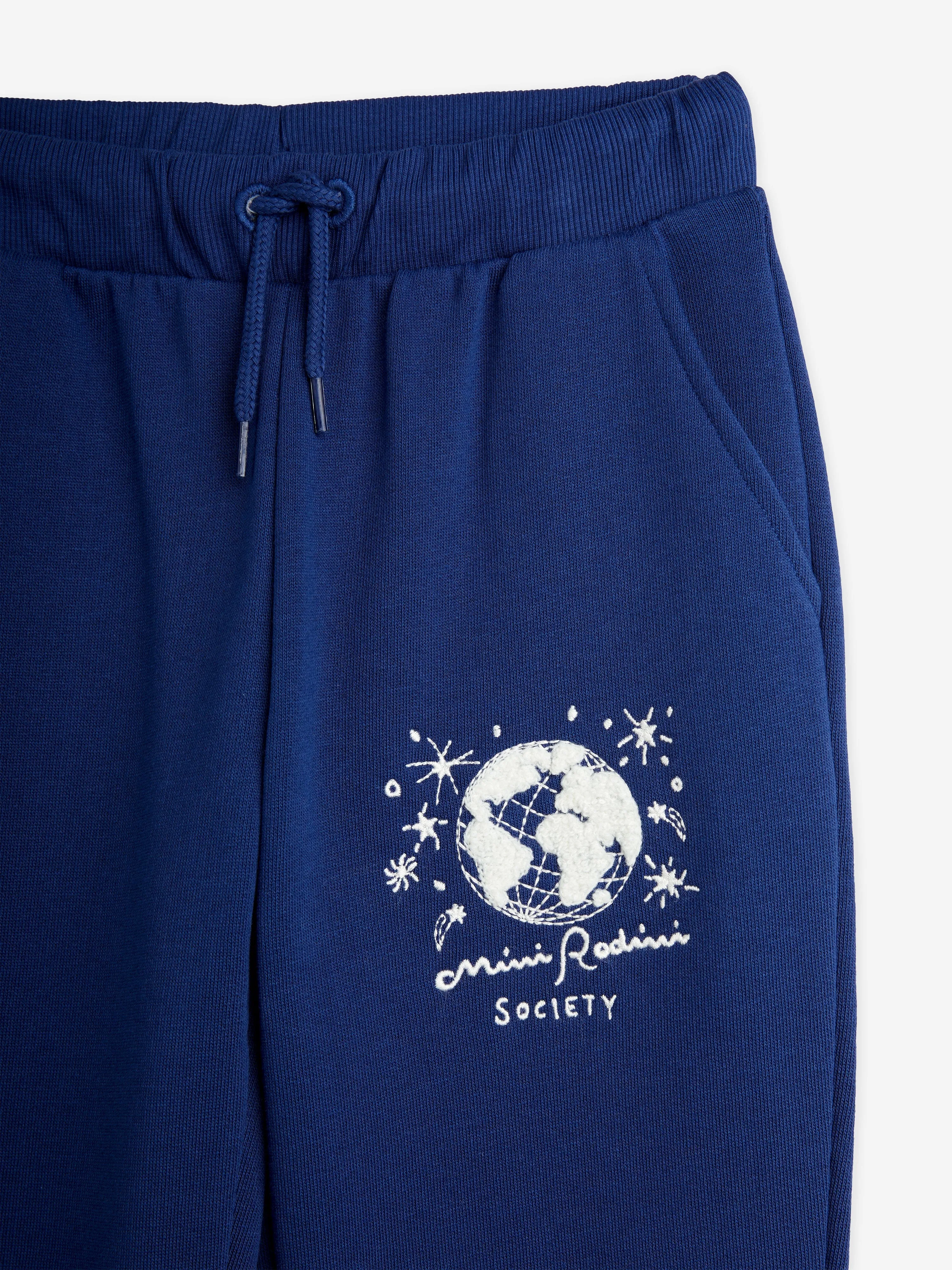 Mini Rodini Kids Society Bestickte Jogginghose in Blau