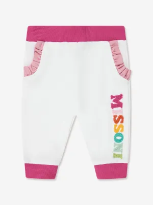 Missoni Baby Mädchen Logo Rüschen Jogginghose in Weiß