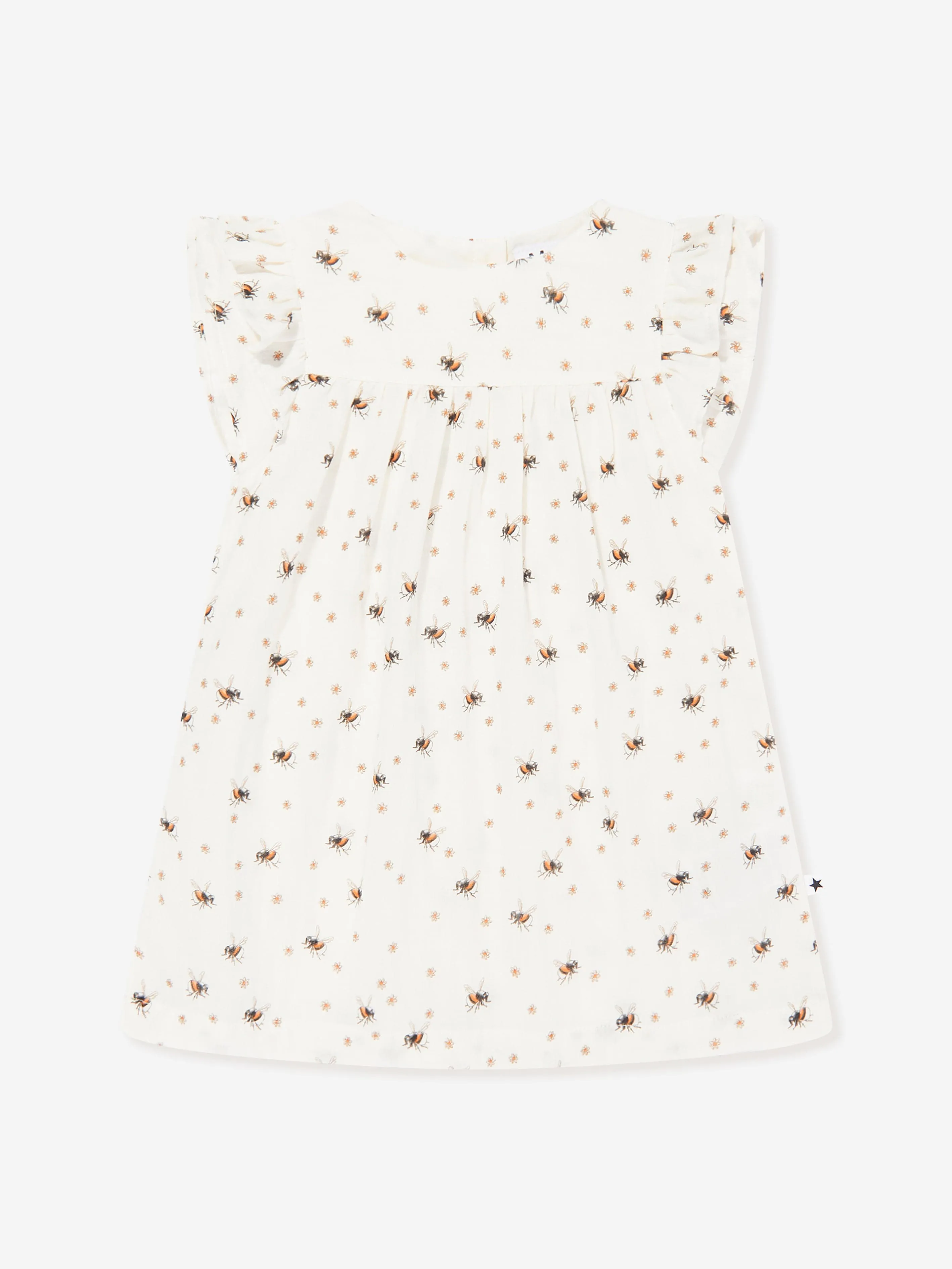Molo Baby Mädchen Bienenprint Kleid in Weiß