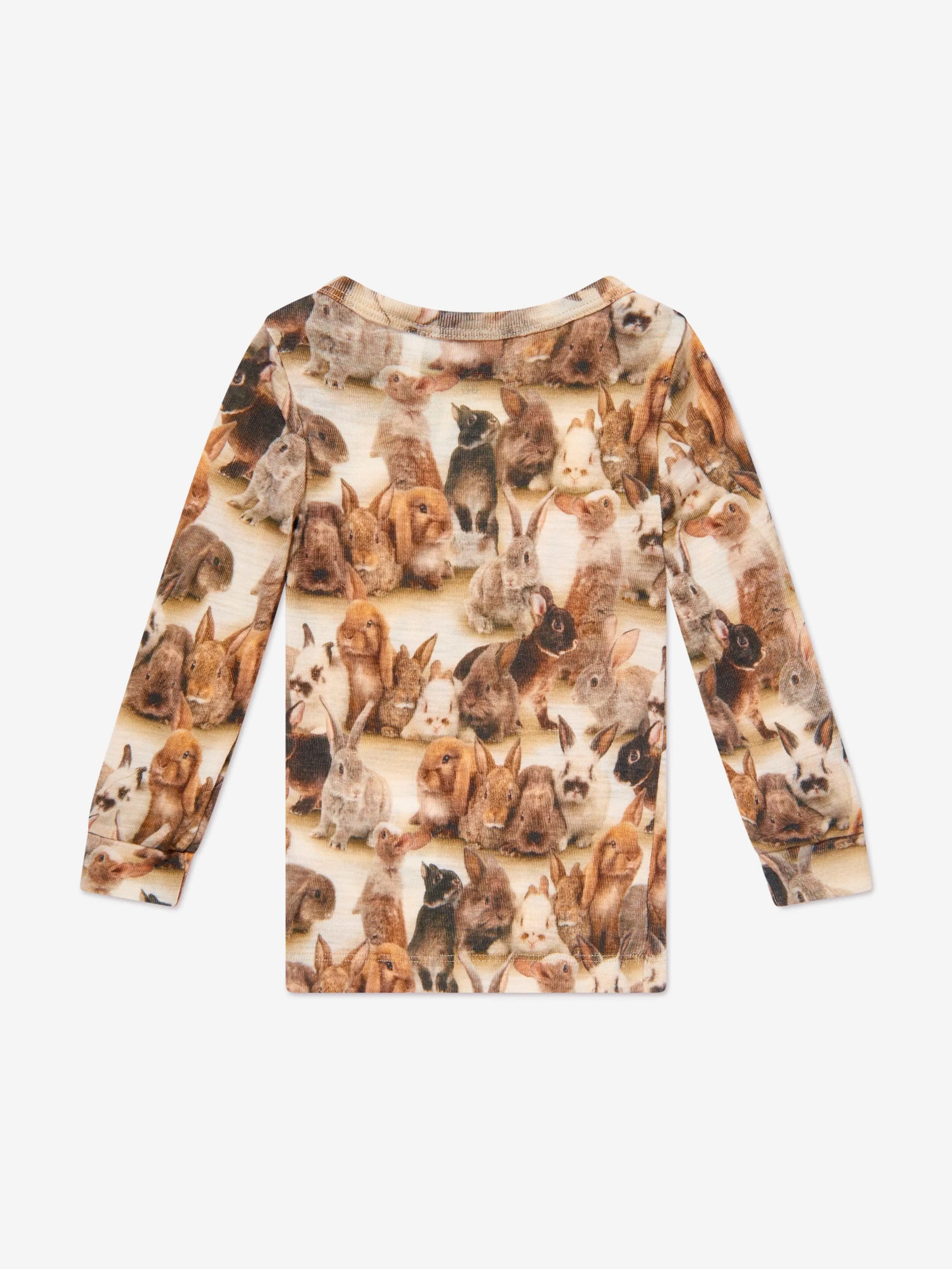 Molo Kids Langarm Kaninchen T-Shirt in Beige